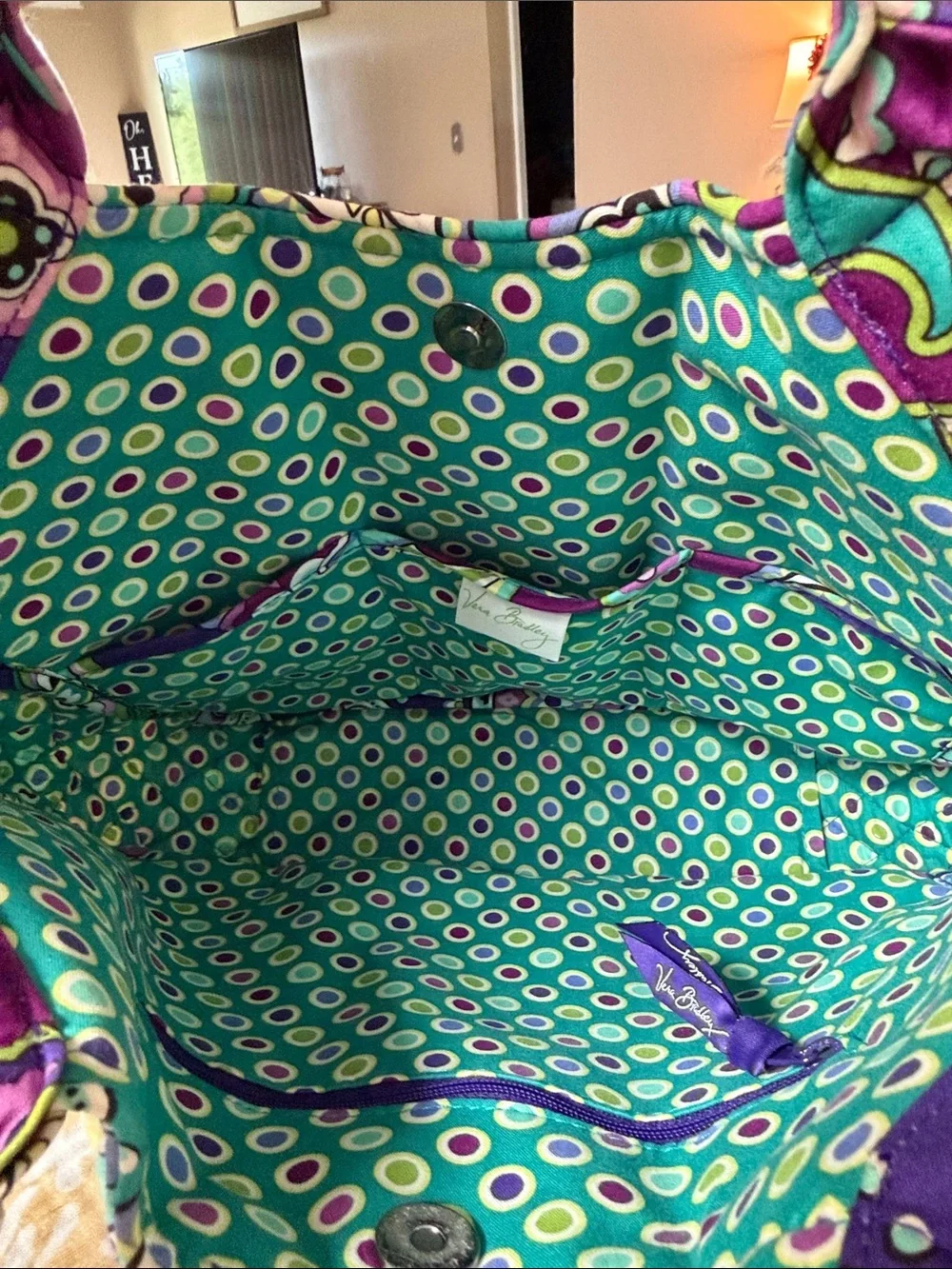 Quilted Floral Paisley Glenna Purple Large retired like new! - Picture 3 of 4